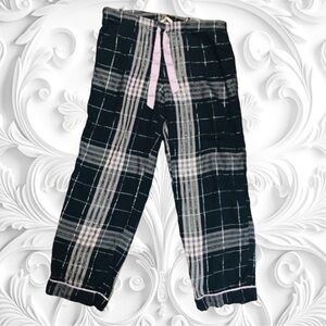 Victoria's Secret Blue Lilac Metallic Silver Plaid Lounge Pants Size Medium
